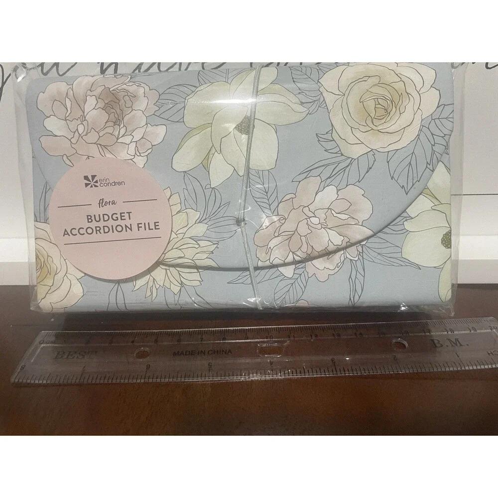 Erin Condren Small Receipts Budget Accordion Foral Pattern Cute Gift